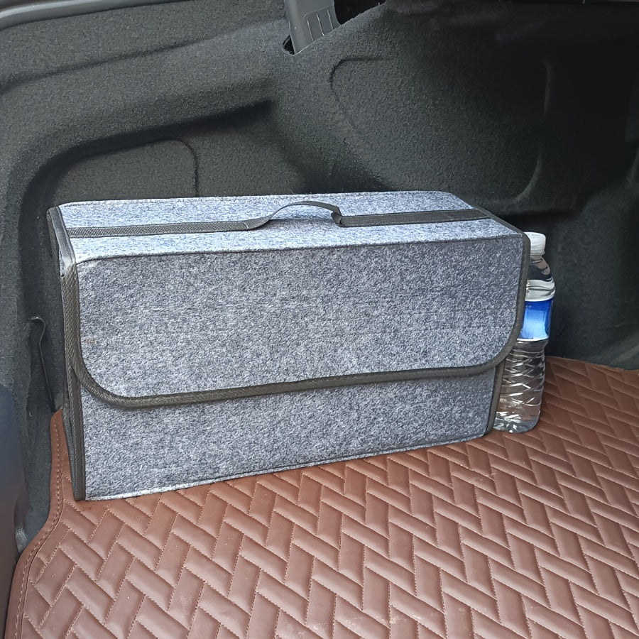 1pc Car Storage Box - Portable, Foldable Car Trunk Organizer, Felt Cloth Storage Box - For Car Interior Organization - Suitable for All Car Models - Perfect Gift for Drivers