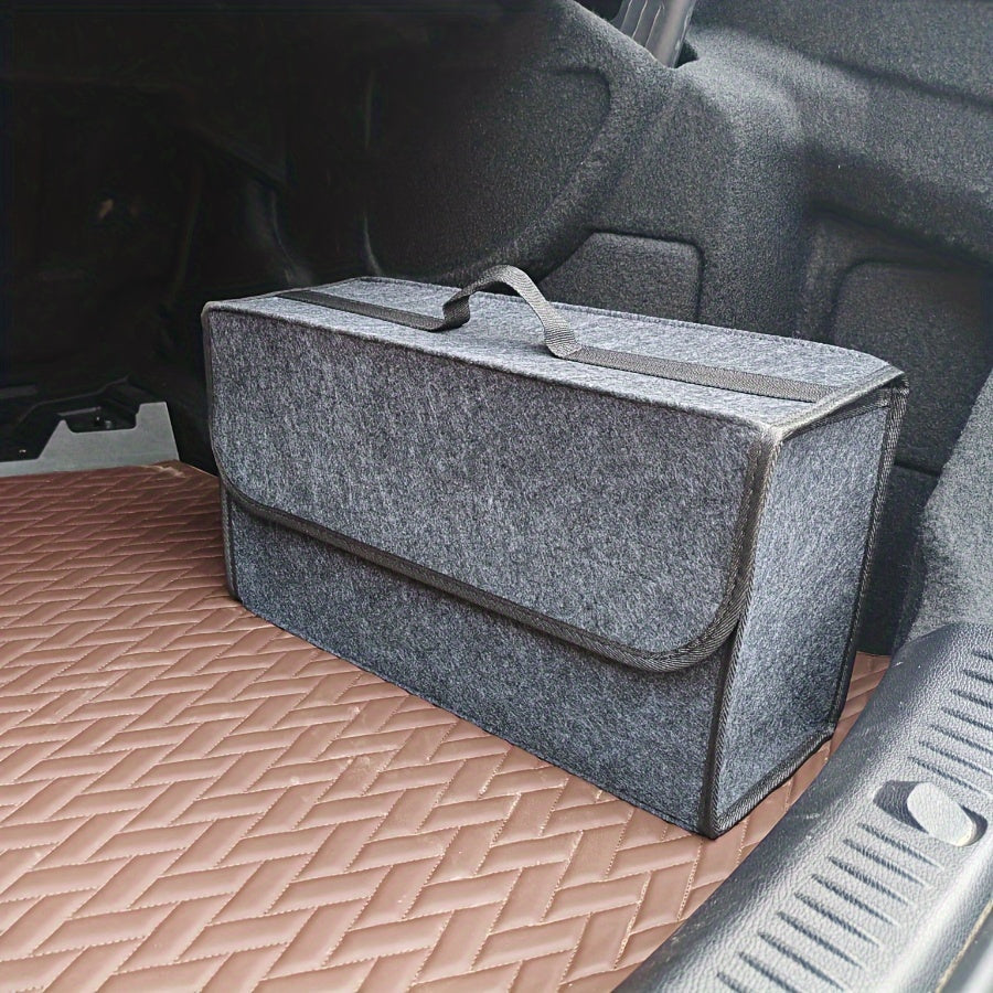 1pc Car Storage Box - Portable, Foldable Car Trunk Organizer, Felt Cloth Storage Box - For Car Interior Organization - Suitable for All Car Models - Perfect Gift for Drivers