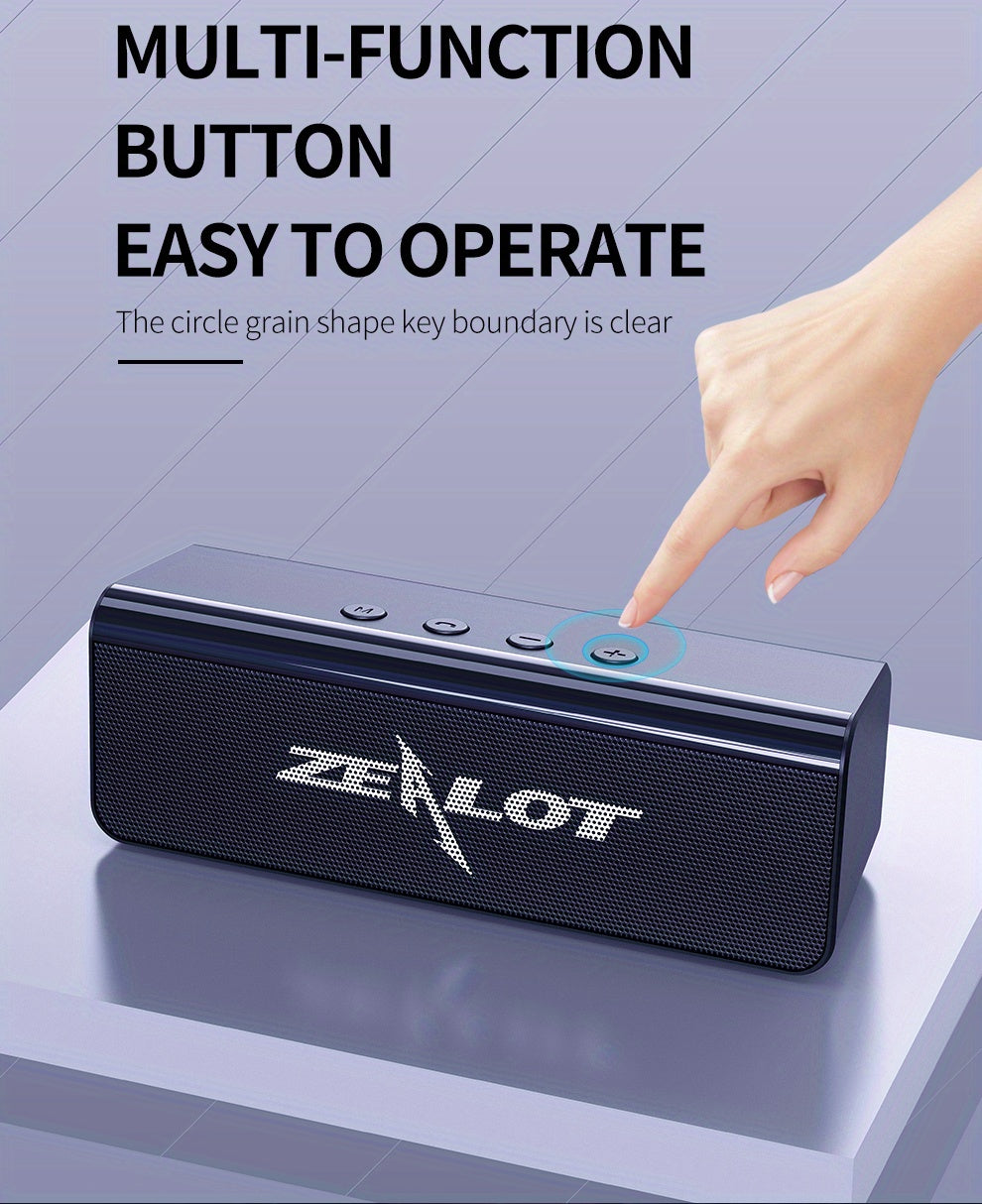 ZEALOT S31 10w Futuristic Portable Wireless Speaker, 10 Hours Playtime Loud Stereo, Compatible With Mobile Phone/Tablet/Tv. Tf/Usb/Aux Compatible, Speaker For Home/Car/Outdoor/Camping, Gift For Thanksgiving/Christmas