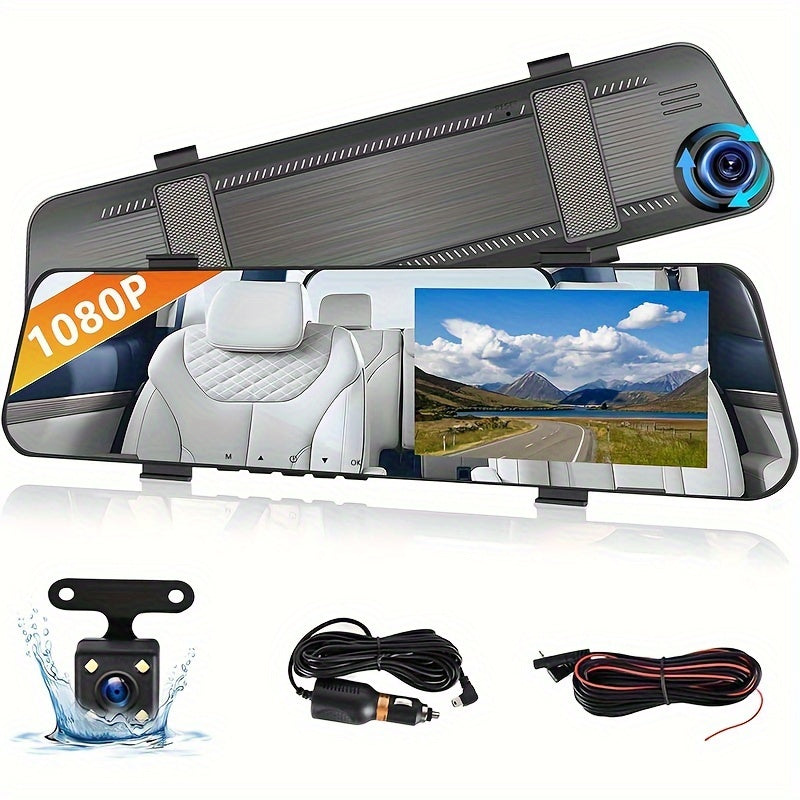 4.5in rearview mirror recorder Full Hd 1080p rearview mirror automobile dash cam dual lens video recorder automobile DVR dash cam cycle