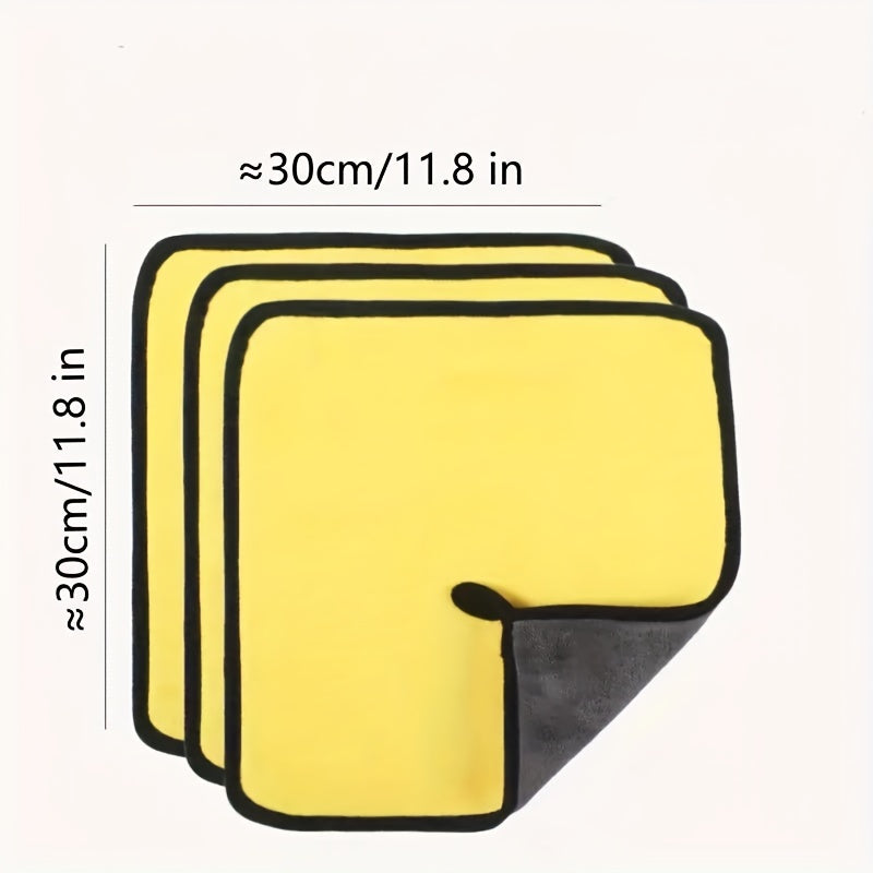 3/5/10pcs Extra Soft and Quick-Drying Car Wash Microfiber Towel, 30*30cm (11.8*11.8 Inch) Car Cleaning Drying Cloth for Home Kitchen Rag Dishwashing