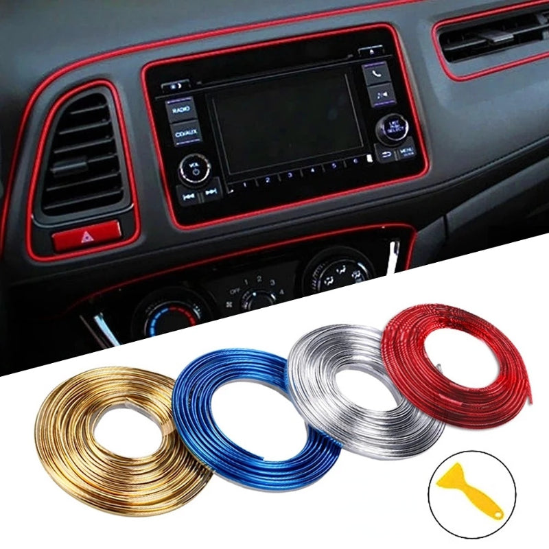3 Metres Flexible Universal Car Moulding Decoration Strips - Interior Auto Mouldings for Dashboard, Door, and Car Cover Trim with Easy Installation and DIY Car-styling
