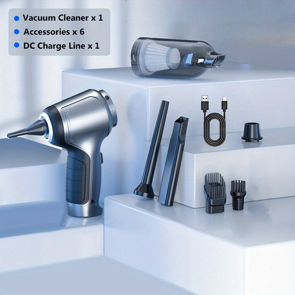 1PC Mini Powerful Car Vacuum Cleaner, Wireless Home Cleaning Robot, Blow And Suction Integrated Vacuum Cleaner, Suitable For Cleaning Homes, Keyboards, Sofas, And Both Wet And Dry Vacuum Cleaners Vacuum Accessories Cleaning S