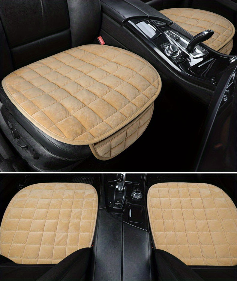 Universal Oval Car Seat Cushion with Polyester Fiber, Sponge Filler, Soft & Breathable, Anti-Slip, Lightweight & Portable, All-Season Protection for Vehicle Seats - Hand Washable