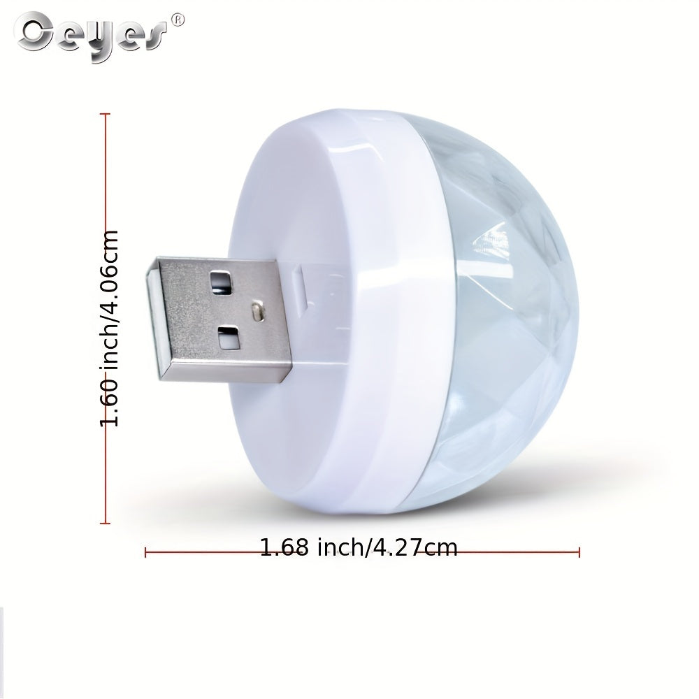 Ceyes Led Small Magic Mall/Disco Party USB Colorful Neon Lights Car LED Ambient Lights Sound Activated Mini Magic Ball Car LED Lights USB Neon Lig