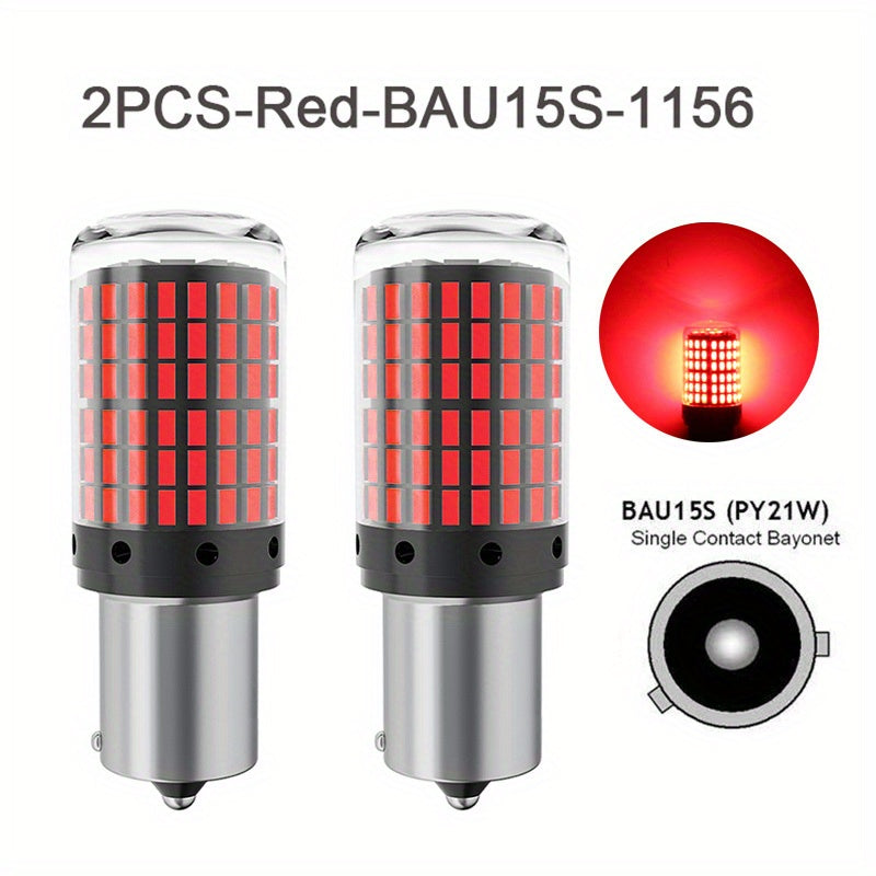 2PCS 1156 P21W BA15S PY21W BAU15S LED 1157 BAY15D Led Car Turn Signal Light Auto Brake Tail Reserve Lamps 3014 Chips 144SMD Canbus LED Bulbs White Red