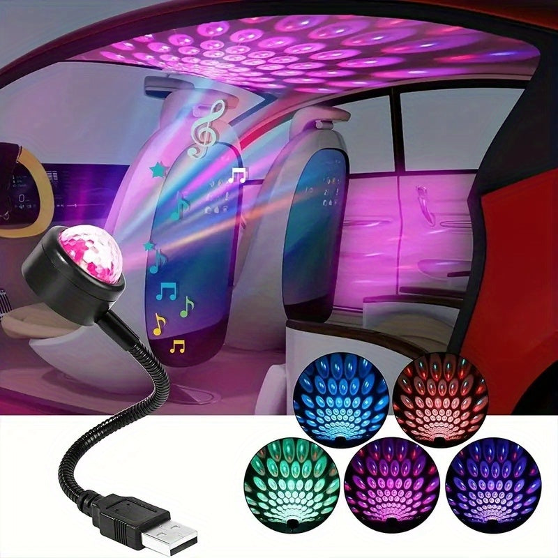USB Car Roof Light, LED Car Interior Atmosphere Lamp with Color Changing Music Sync, Button Controlled, Non-Waterproof, Decoration Lighting for Vehicle Ceiling, Car Decorations, Perfect for Room Decor