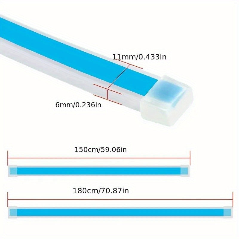 Car LED Hood Light Universal Flexible Scan Light Strip Car Decoration Atmosphere Light Ambient Atmosphere White Ice Blue