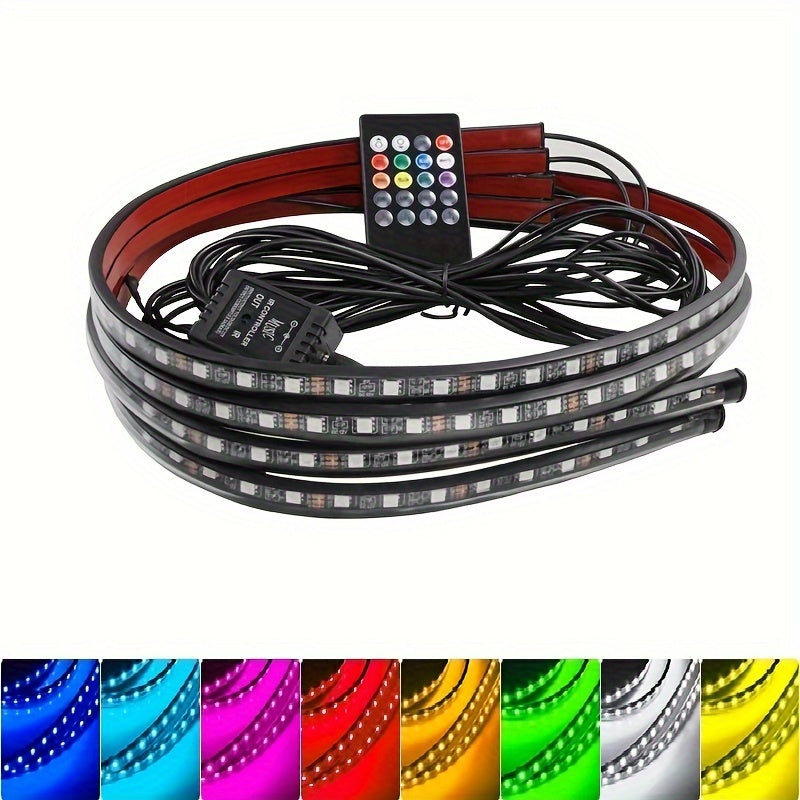Acrylic Interior Car LED Strip Light With Wireless APP, RGB 22 In 1 With 175 Inches 593 LEDs Fiber Optic Ambient Lighting Kits, 16 Million Colors Sound Active Function Car Neon Lights, Cool Car Chassis Atmosphere Lights For N