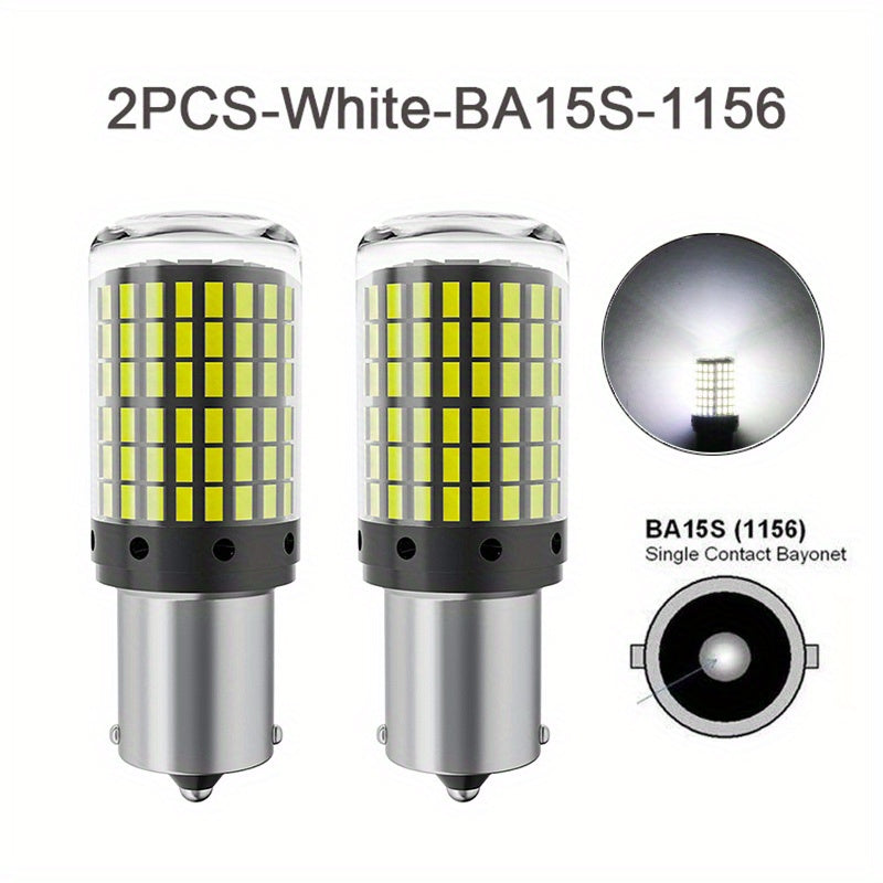 2PCS 1156 P21W BA15S PY21W BAU15S LED 1157 BAY15D Led Car Turn Signal Light Auto Brake Tail Reserve Lamps 3014 Chips 144SMD Canbus LED Bulbs White Red