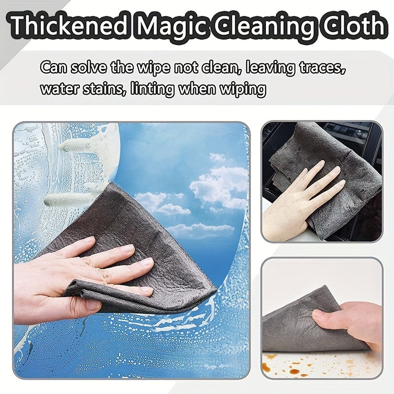 5pcs, Magic Glass Wiping Rags, Thickened Multifunctional Windows Mirror Cleaning Cloths, No Trace, Car Washing Towel, Kitchen Bathroom Cleaning Cloth, Durable Microfiber Dishwashing Rag, Cleaning Supplies, Cleaning Tool, Back