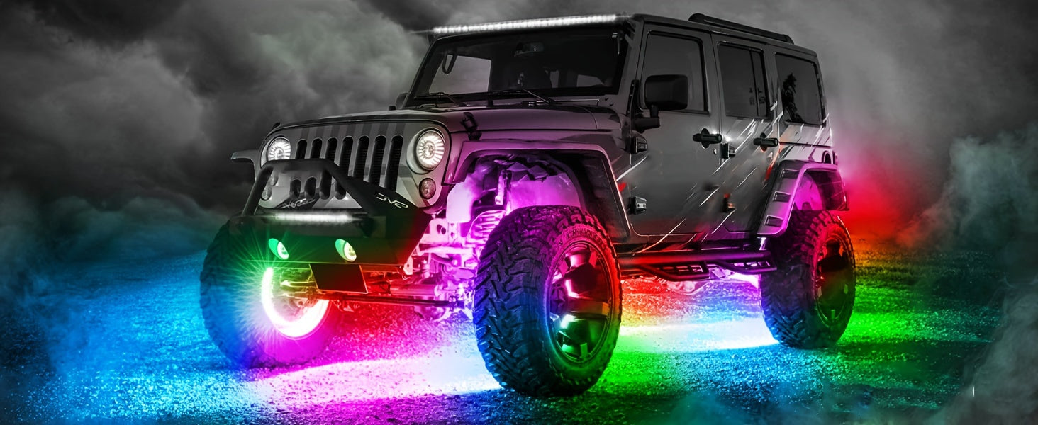 4pcs Universal Phantom Color Flow Car Led Wheel Light Burst Flash Wheel Light Colorful Wheel Light Combo RGB Wheel Ring