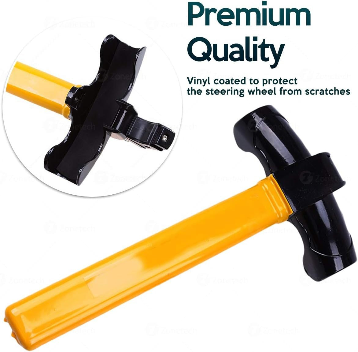 Zone Tech Car Steering Wheel Lock - Premium Quality Strong Durable Heavy Duty Anti-Theft Universal rotary Steering Wheel Lock