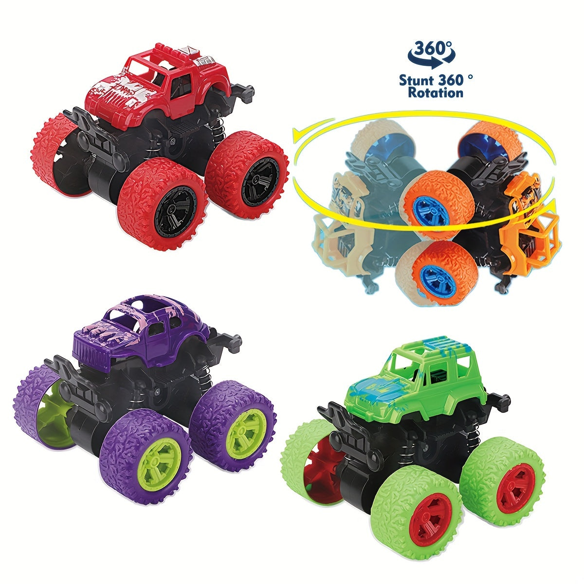 1pc Four-wheel Drive Two-way Inertial Off-road Stunt Car Can Rotate With 360° Stunt As Halloween Gift