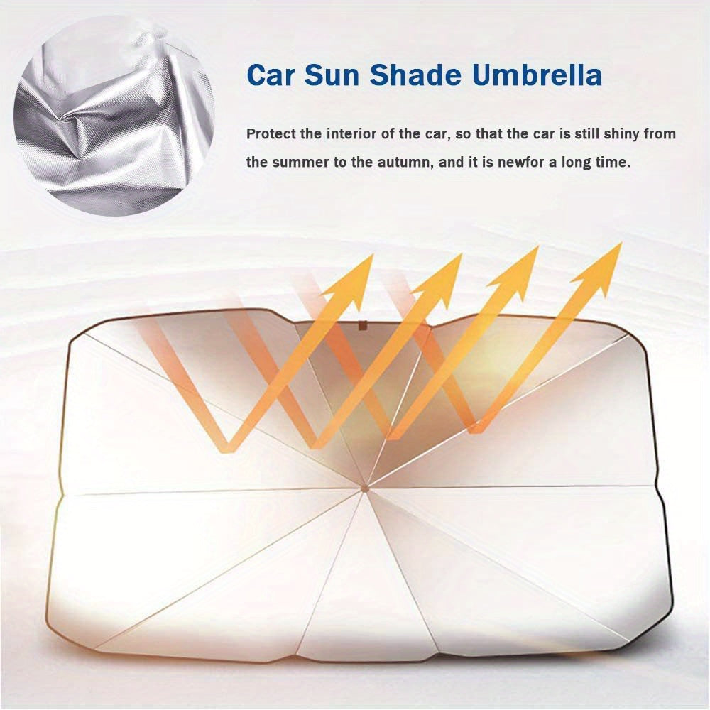 Automobile Windshield Sunshade-foldable Automobile Umbrella Sunshade, Anti-ultraviolet Car Front Window (heat Protection) Windshield Cover Card