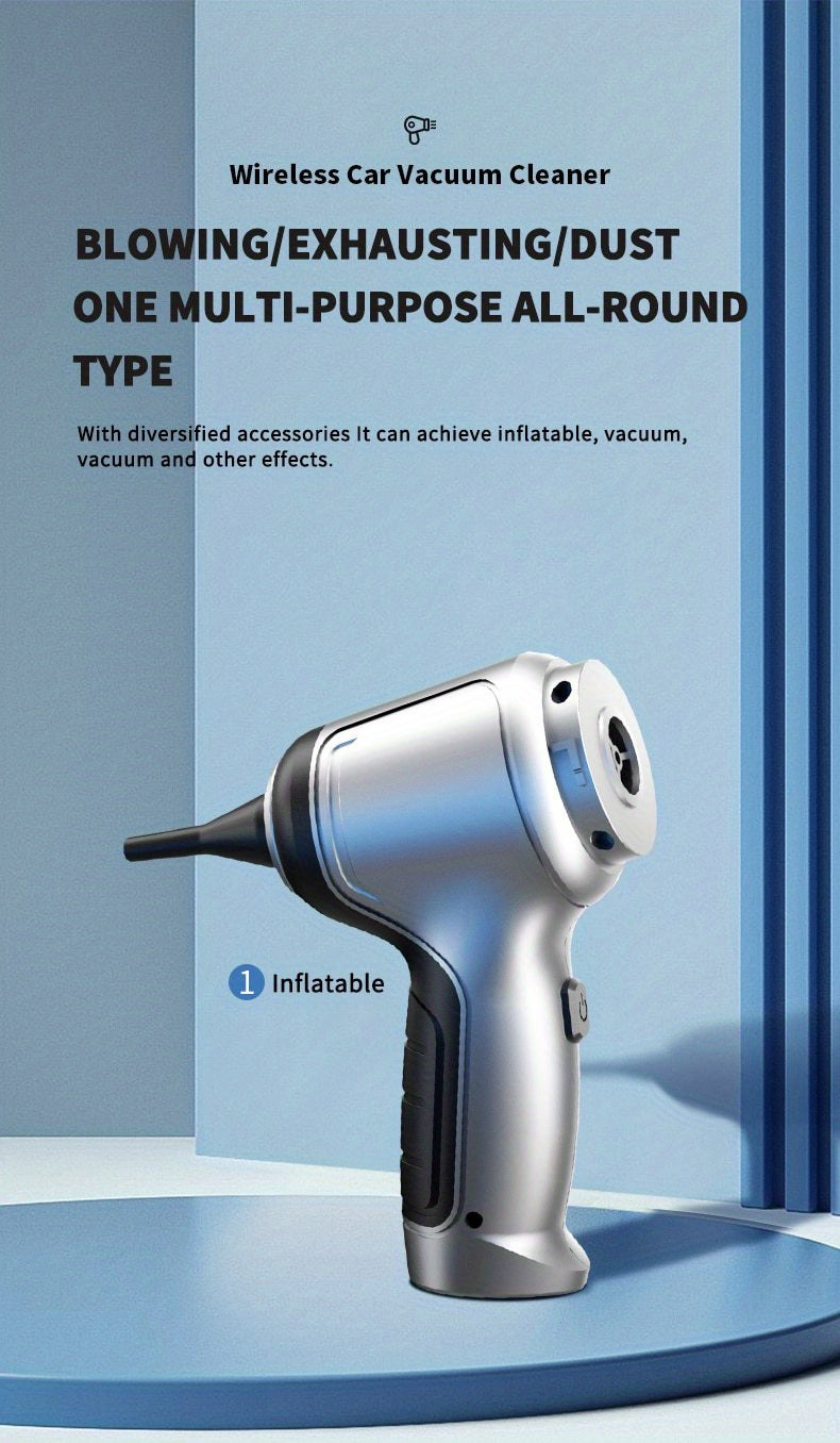 Versatile, High-Power Cordless Car Vacuum Cleaner - USB Rechargeable, Quiet Operation, Strong Suction for Auto & Home Use, Cordless Vacuum Cleaner
