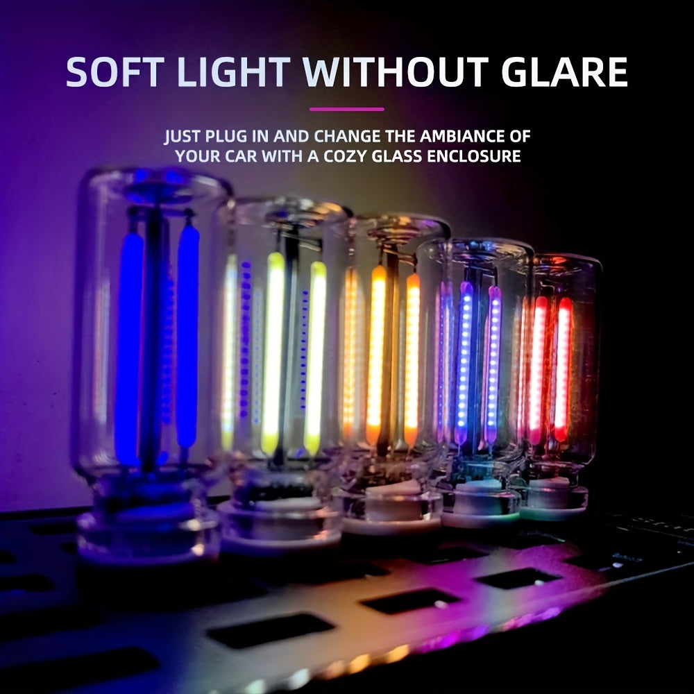 MUSCLECOW USB Car LED Ambient Light with Touch Control - Adjustable Brightness, No Wiring Required, Interior Mood Lighting, Night Light Decor, 5V Plug-and-Play, Fit for All Vehicles