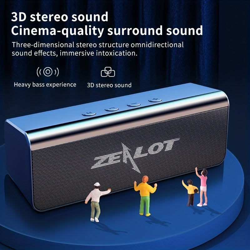 ZEALOT S31 10w Futuristic Portable Wireless Speaker, 10 Hours Playtime Loud Stereo, Compatible With Mobile Phone/Tablet/Tv. Tf/Usb/Aux Compatible, Speaker For Home/Car/Outdoor/Camping, Gift For Thanksgiving/Christmas