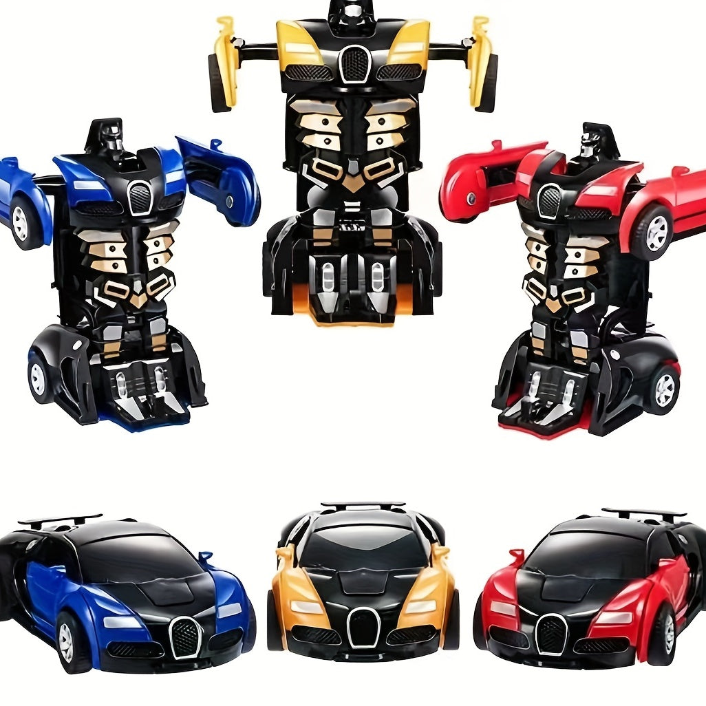 4-In-1 Transforming Robot Car Toy for Kids, Creative ABS Construction, Fun Vehicle to Robot Mode, Ideal Gift for Boys, Mixed Color for Winter