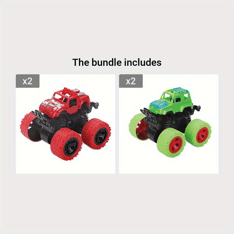 1pc Four-wheel Drive Two-way Inertial Off-road Stunt Car Can Rotate With 360° Stunt As Halloween Gift