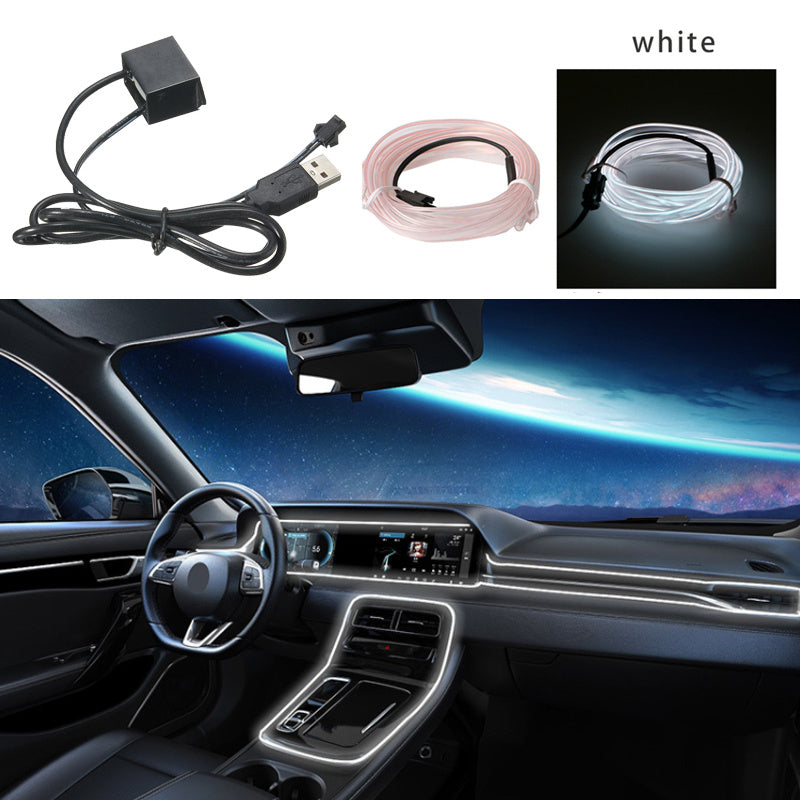 196.85inch Car Environment El Wire LED USB Flexible Neon Interior Lights Assembly RGB Light for Automotive Decoration Lighting Accessories for car party DIY Living Room and Bedroom Atmosphere Decoration, Bedroom Lights, Best