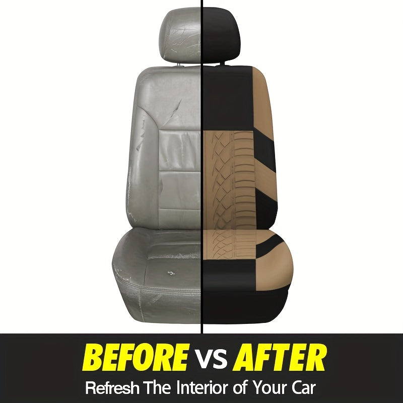 Car Seat Covers, Polyester Front Pairs Gray Black Tan Blue Red Car Seat Cushion Universal Car Seat Protector Decoration Auto Accessories Thick Foam