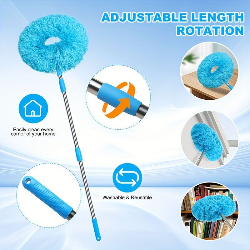 1pc, Washable Ceiling Fan Cleaner, Microfiber Duster with Telescoping Extension Pole, Fit for Cleaning High Ceiling Fan, Furniture, Blinds, Car, Cleaning Supplies, Cleaning Tool