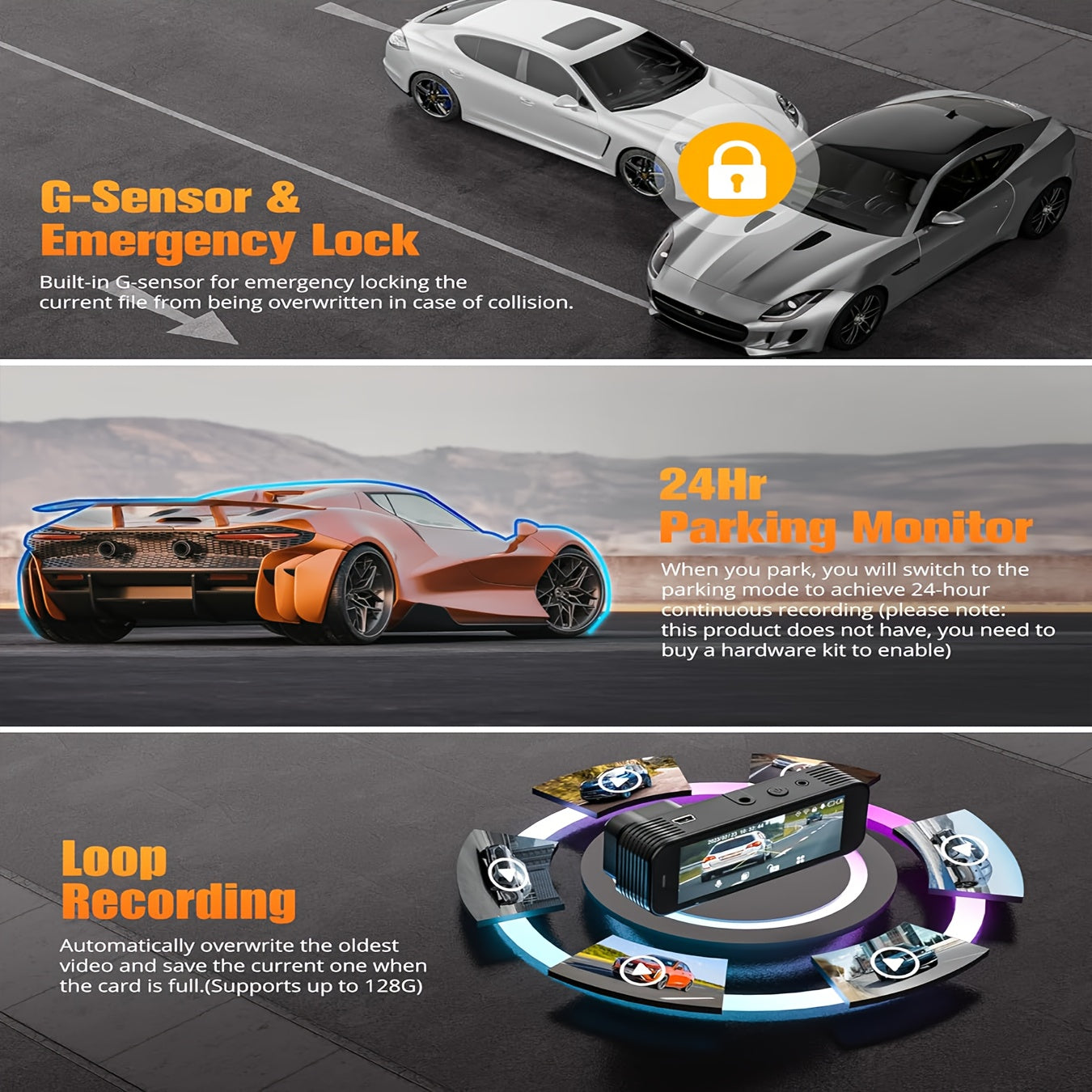 8K UHD Dash Cam - Car Camera with IR Night Vision - Front and Built-in, 3.16" IPS Screen, 170° Wide Angle, WDR, 24-Hour Parking Mode, Night Vision - Ultimate Car Safety Solution, Model A4