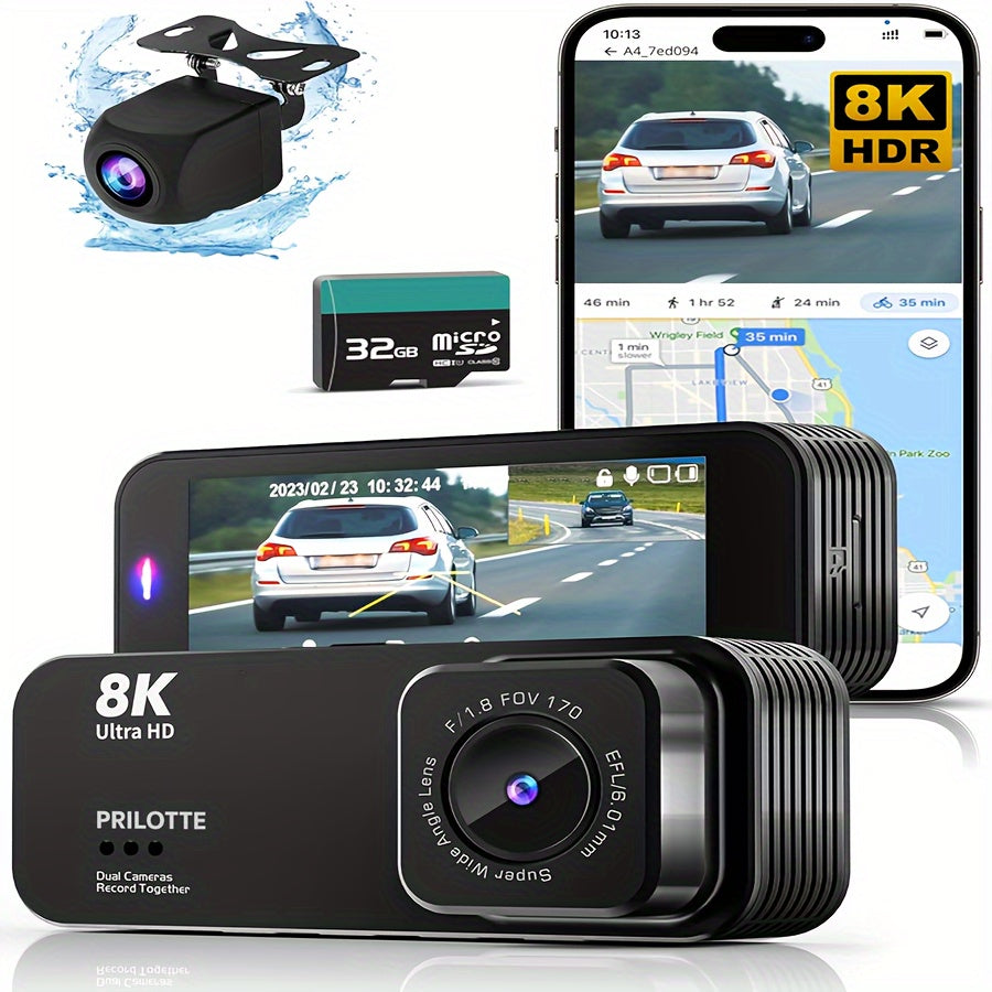 8K UHD Dash Cam - Car Camera with IR Night Vision - Front and Built-in, 3.16" IPS Screen, 170° Wide Angle, WDR, 24-Hour Parking Mode, Night Vision - Ultimate Car Safety Solution, Model A4