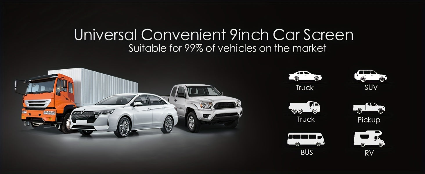 9'' 4K Wireless CarPlay & Android Auto Touchscreen Carabc with Dash Cam, GPS Navigation, Mirror Link, FM, Voice Control