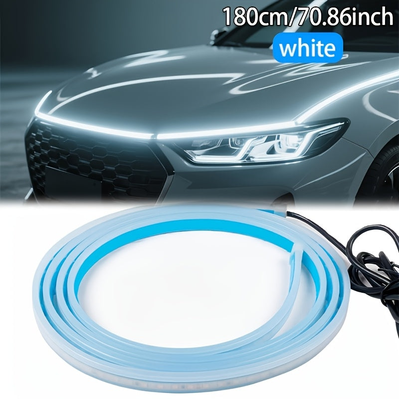 70 Inches, Car Hood/tailgate Installation Light Bar with Dynamic Scanning Welcome Mode Effect, 12V Hard-wired Installation Car LED White Light Bar with Turn Signal Effect, Suitable for Cars, SUVs, Etc. (white Light)