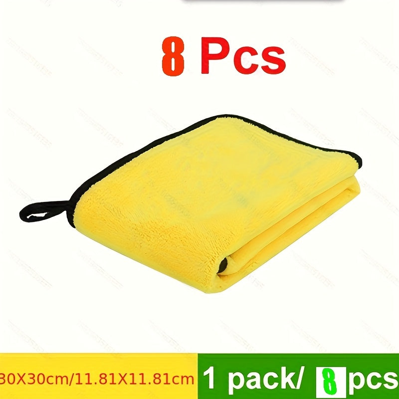 3/5/10pcs Extra Soft and Quick-Drying Car Wash Microfiber Towel, 30*30cm (11.8*11.8 Inch) Car Cleaning Drying Cloth for Home Kitchen Rag Dishwashing