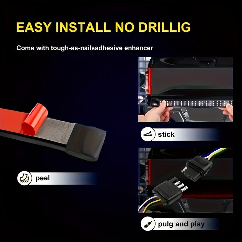 60IN Car LED Rear Department Light Strip LED Flow Light Strip Atmospheric Decorative Light 12V