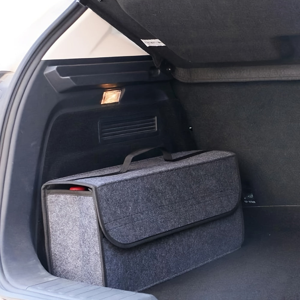Black Grey Folding Car Boot Felt Cloth Storage Box Car Interior Organiser Model Bag