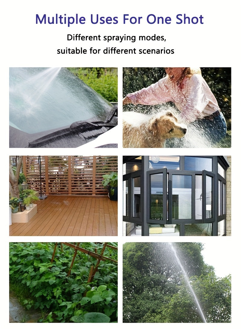 1pc High-Pressure Car Wash Water Gun, Durable Plastic, Garden Hose Nozzle, Multi-Functional Watering Tool, Powerful Cleaning for Cars & Gardens