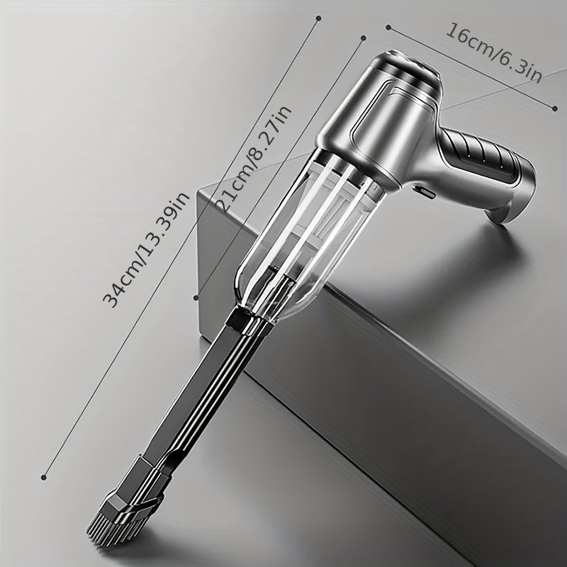 Versatile, High-Power Cordless Car Vacuum Cleaner - USB Rechargeable, Quiet Operation, Strong Suction for Auto & Home Use, Cordless Vacuum Cleaner