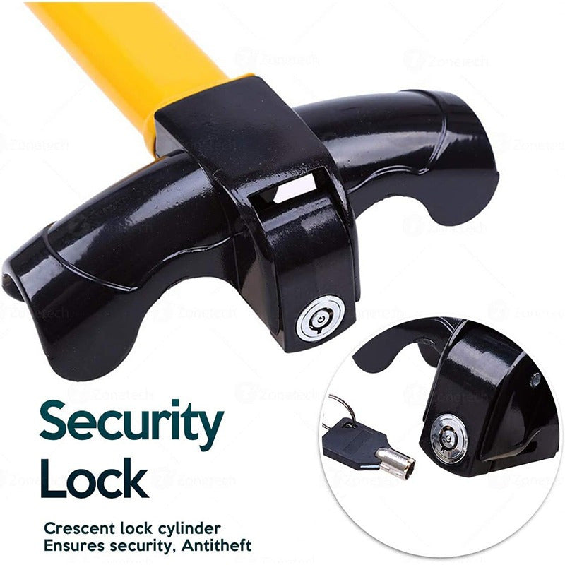 Zone Tech Car Steering Wheel Lock - Premium Quality Strong Durable Heavy Duty Anti-Theft Universal rotary Steering Wheel Lock