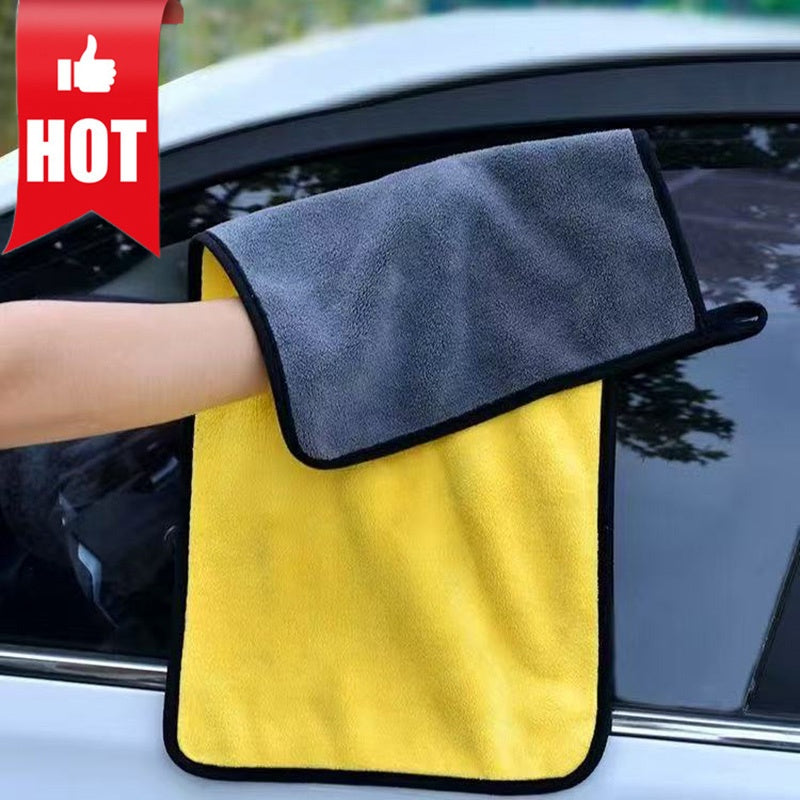 1/5-Pack Microfiber Car Cleaning Cloths - High Absorbency Car Wash Towels, Thickened & Lint-Free | Efficient Drying Without Residue (11.81x11.81inch/11.81x23.62inch) | Machine Washable Waxing & Polishing, Professional Auto De