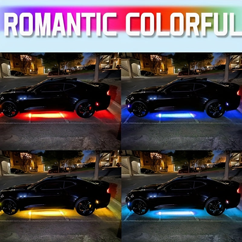 Acrylic Interior Car LED Strip Light With Wireless APP, RGB 22 In 1 With 175 Inches 593 LEDs Fiber Optic Ambient Lighting Kits, 16 Million Colors Sound Active Function Car Neon Lights, Cool Car Chassis Atmosphere Lights For N