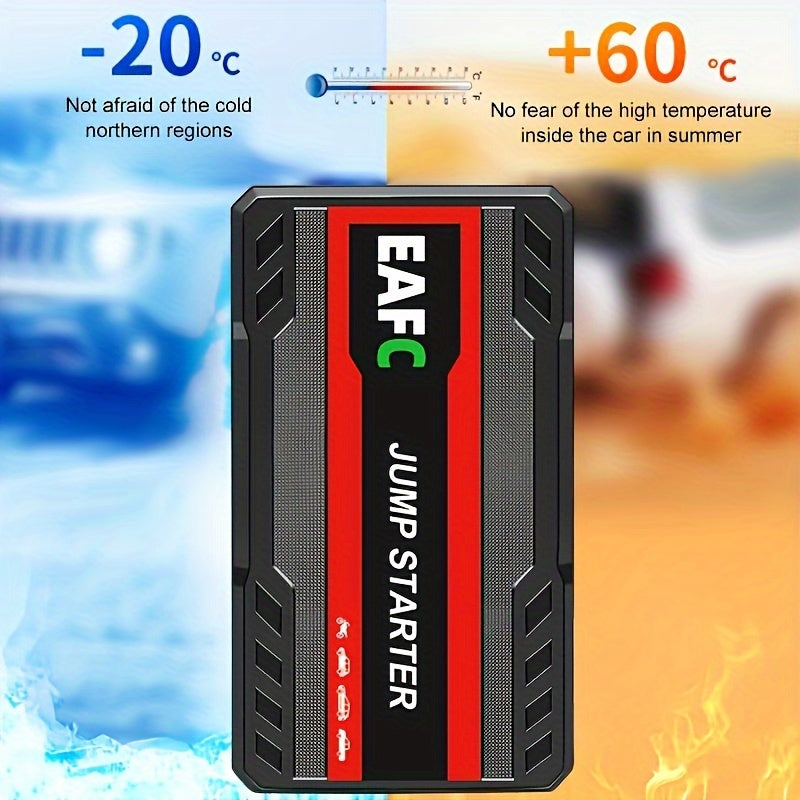 Portable Car Jump Starter Power Bank - 12V Auto Starting Device with LED Light, Supports 12V Gasoline Cars Up to 3.0L, Emergency Booster for Safe and Reliable Jump Starting