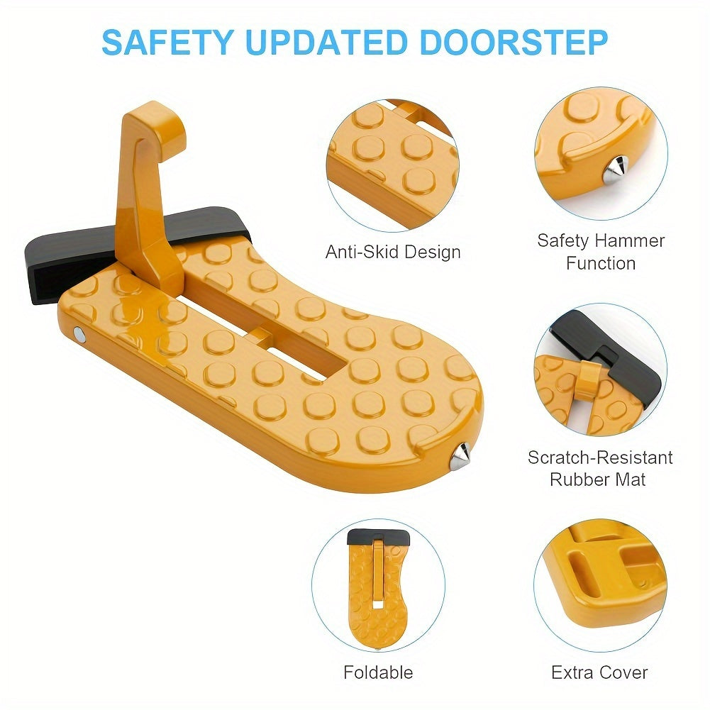 1pc, Car Pedals. The Foot Pedal Is Installed On The Latch, With A Glass Crusher For Easy Access To The Roof. Suitable For Most Cars, SUVs, And Trucks