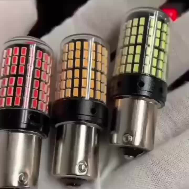 2PCS 1156 P21W BA15S PY21W BAU15S LED 1157 BAY15D Led Car Turn Signal Light Auto Brake Tail Reserve Lamps 3014 Chips 144SMD Canbus LED Bulbs White Red