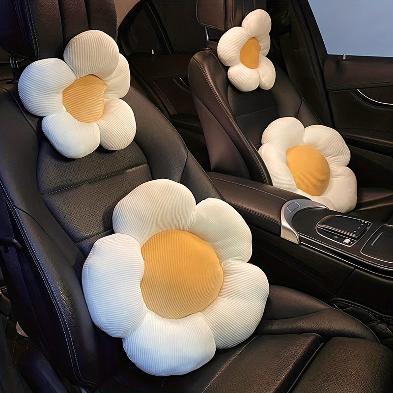 1pc Adorable Flower Car Headrest Pillow - Soft Neck Support for Ladies - Comfortable, Ergonomic Design - Premium Car Interior Accent