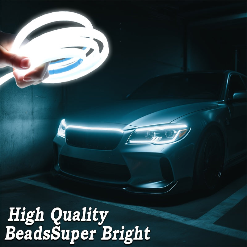 70 Inches, Car Hood/tailgate Installation Light Bar with Dynamic Scanning Welcome Mode Effect, 12V Hard-wired Installation Car LED White Light Bar with Turn Signal Effect, Suitable for Cars, SUVs, Etc. (white Light)