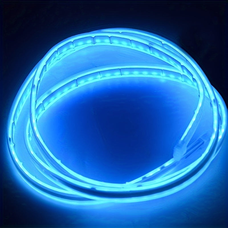 Car LED Hood Light Universal Flexible Scan Light Strip Car Decoration Atmosphere Light Ambient Atmosphere White Ice Blue