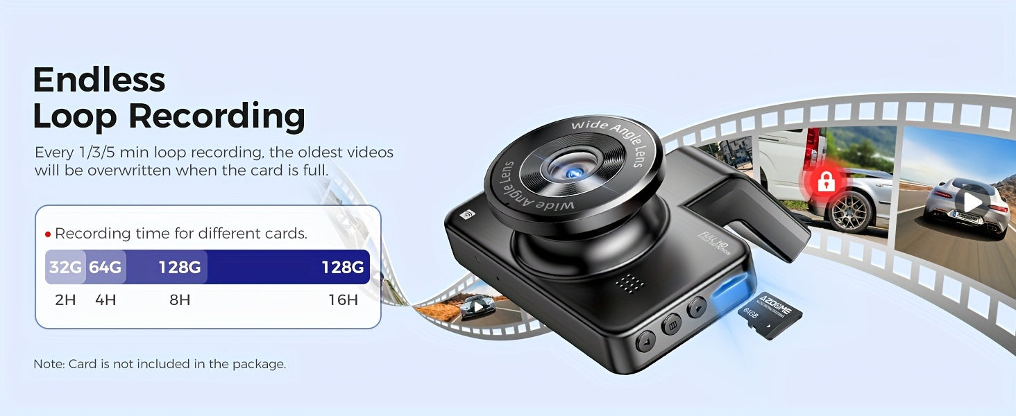3-Inch Large Screen M17 HD 1080P Front Dash Cam - 6-Glass Lens Super Night Vision, 150° Adjustable View Angle, ADAS, WiFi, Time Lapse Video, G-Sensor, Endless Loop Recording, Parking Mode, Super Capacitor, Simple Installatio