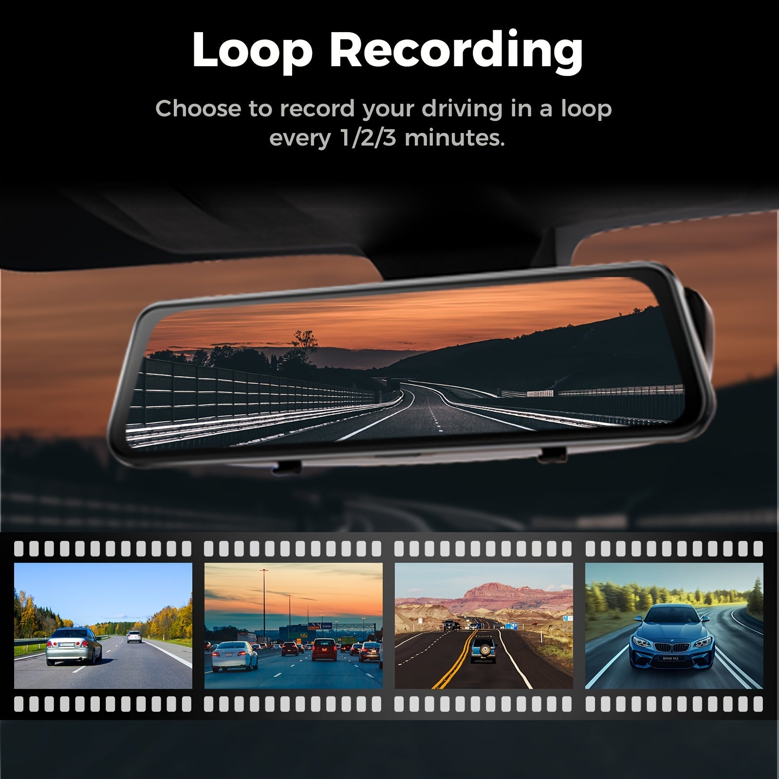 LD2K UHD 10" Full Touch Screen Rear View Mirror Dash Cam, Backup Camera, Front 2K And Rear 1080P Dual Channel Dash Cam, WDR Night Vision, Build-in WiFi, Loop Recording, Emergency Lock, Parking Mode, Simple Installation.