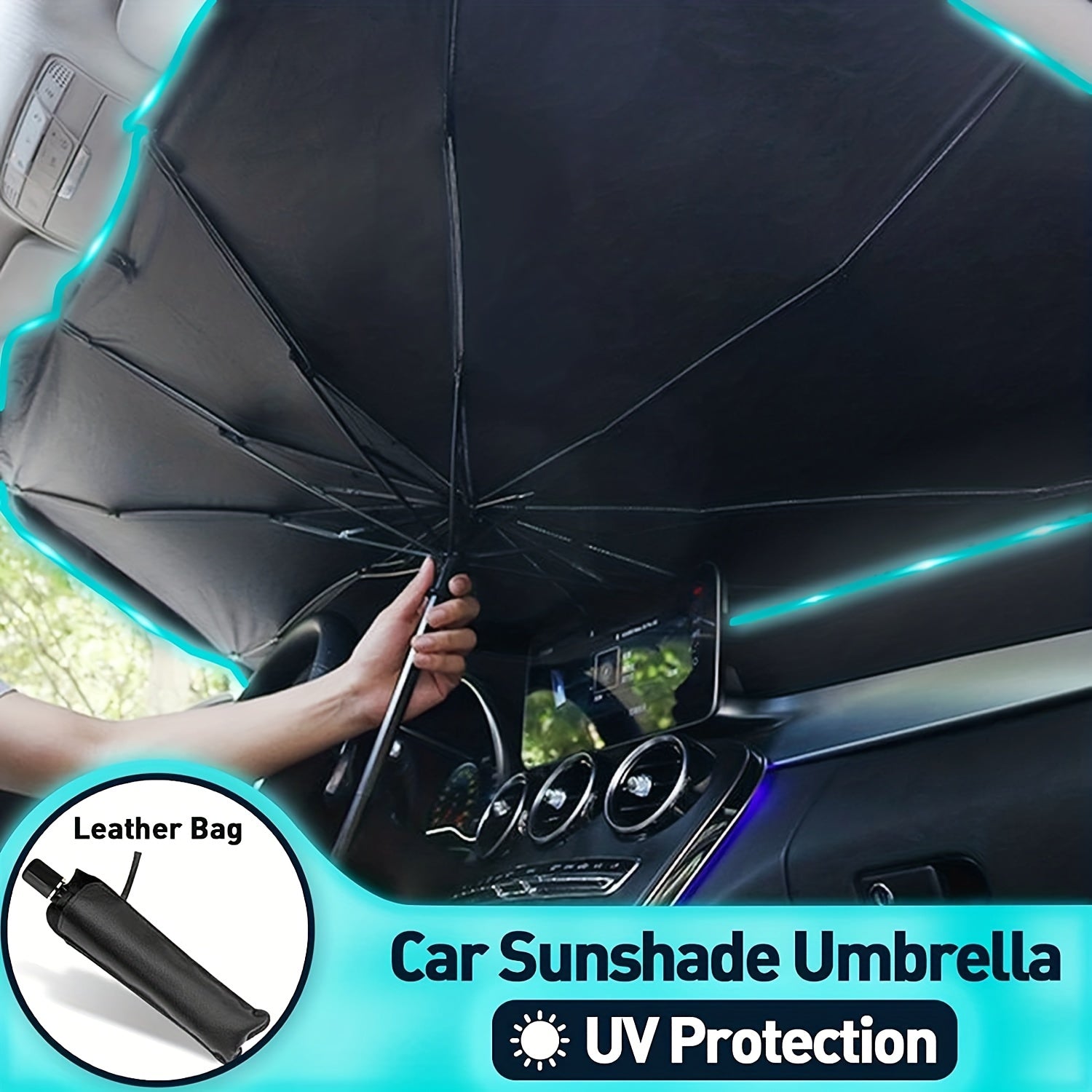 Automobile Windshield Sunshade-foldable Automobile Umbrella Sunshade, Anti-ultraviolet Car Front Window (heat Protection) Windshield Cover Card