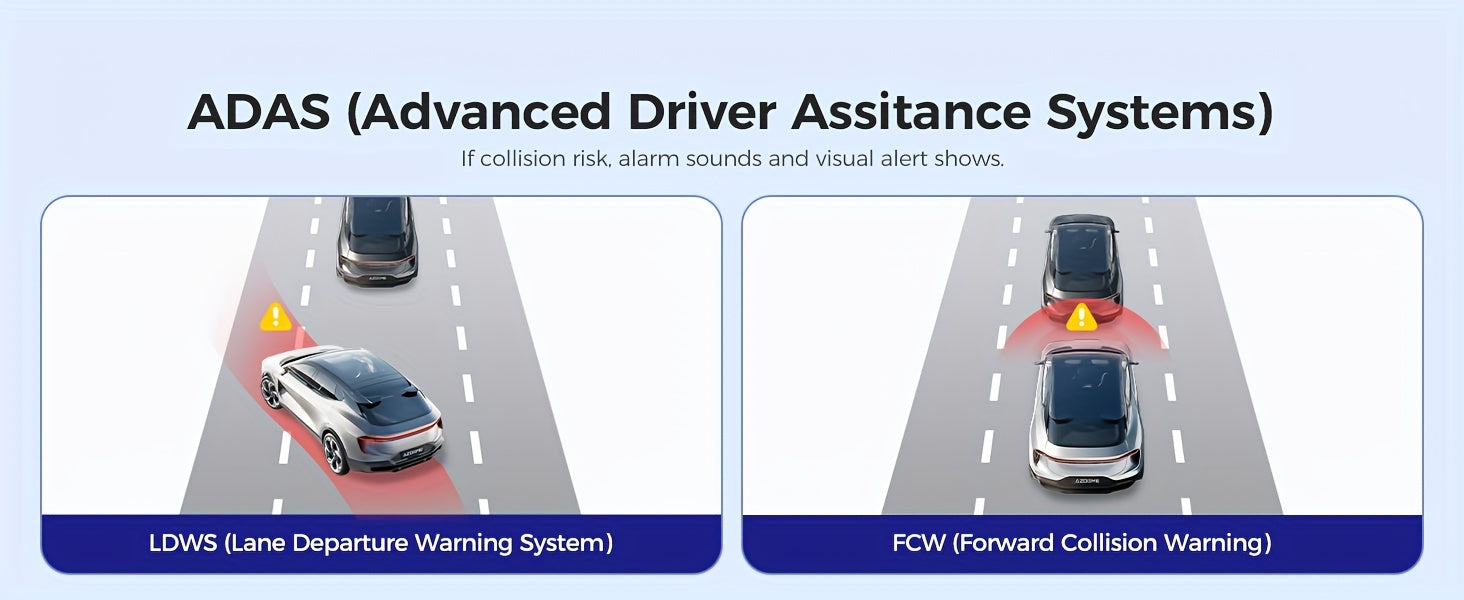 3-Inch Large Screen M17 HD 1080P Front Dash Cam - 6-Glass Lens Super Night Vision, 150° Adjustable View Angle, ADAS, WiFi, Time Lapse Video, G-Sensor, Endless Loop Recording, Parking Mode, Super Capacitor, Simple Installatio