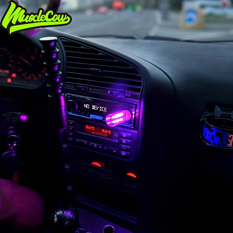 MUSCLECOW USB Car LED Ambient Light with Touch Control - Adjustable Brightness, No Wiring Required, Interior Mood Lighting, Night Light Decor, 5V Plug-and-Play, Fit for All Vehicles